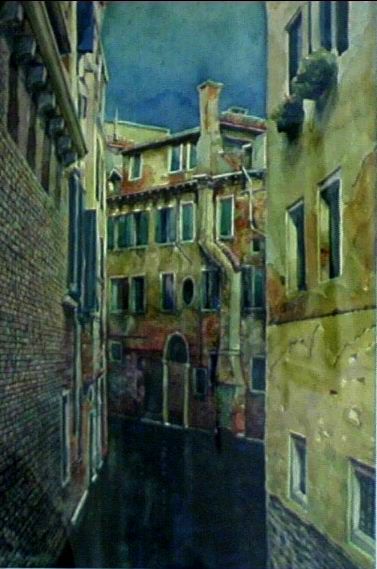 Картина под названием "Venice, dark water" - William Rozenson, Подлинное произведение искусства