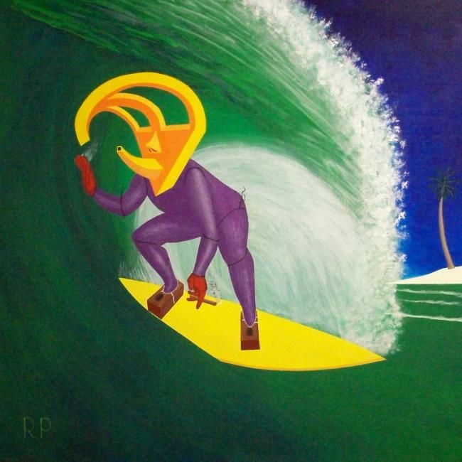 Painting titled "Ancient Relic Surfi…" by Rudy Pavlina, Original Artwork, Oil