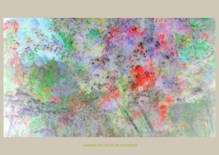 Arts numériques intitulée "12-magma-de-vie." par Michel Guillaumeau, Œuvre d'art originale, Peinture numérique