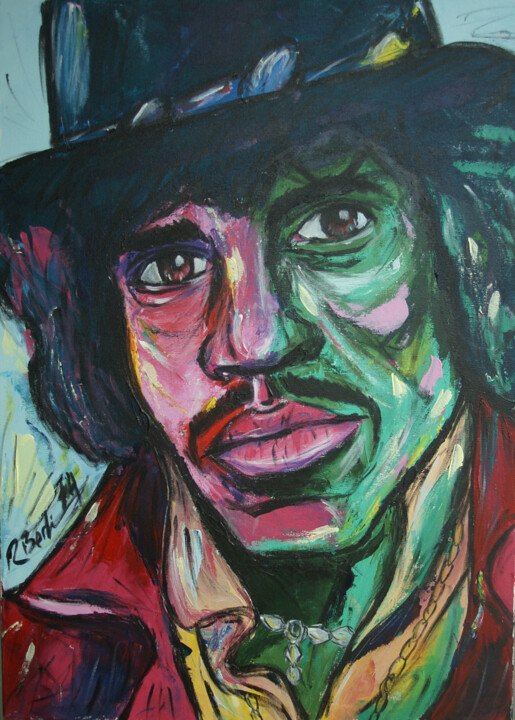 "Jimi Hendrix" başlıklı Tablo Rr Berlim tarafından, Orijinal sanat, Akrilik