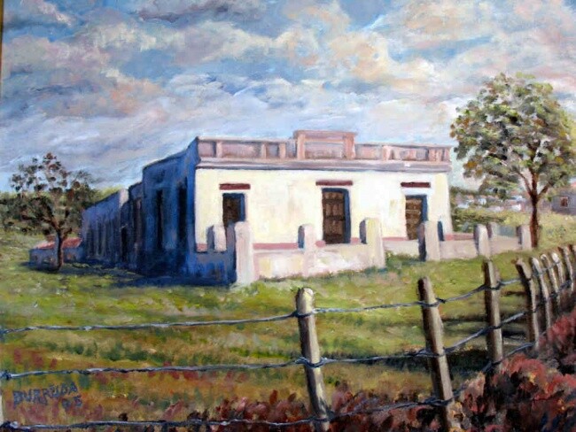 Painting titled "casa de campo" by Ruben Dario Burschtin, Original Artwork