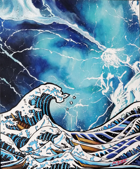 Pintura intitulada "Waves" por Rúben López, Obras de arte originais, Acrílico