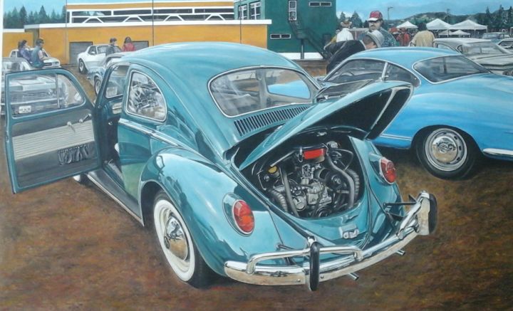 Pintura titulada "Wolkswaguen beetle" por Ruben Badia, Obra de arte original, Acrílico