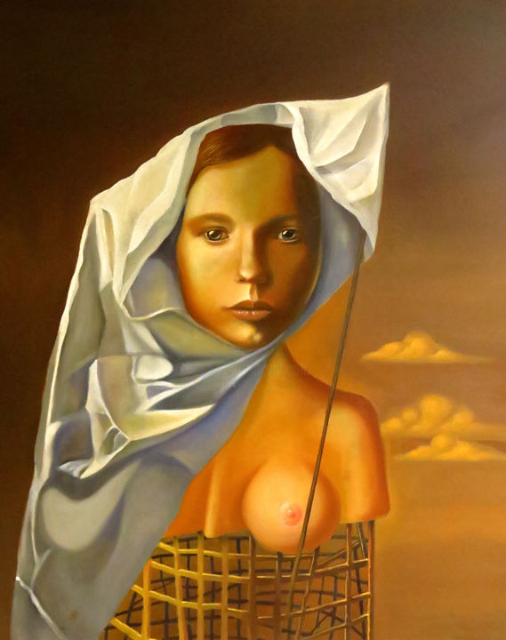 Painting titled "Northern girl" by Ruben Cukier, Original Artwork, Oil