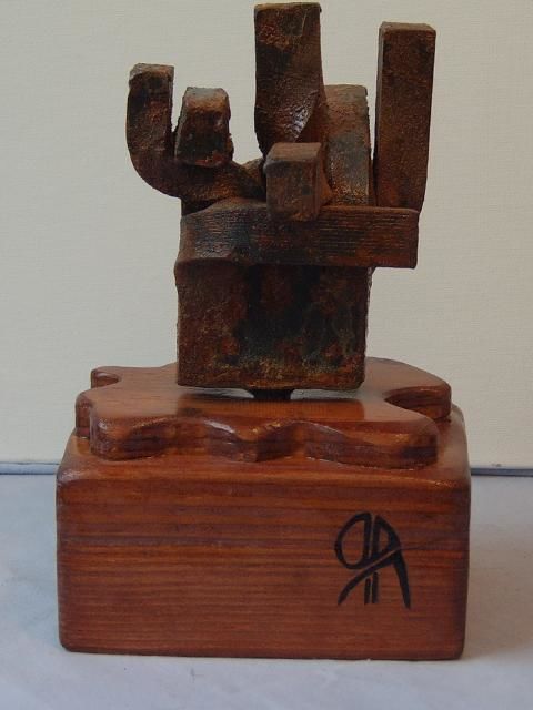 Schilderij getiteld "RECUERDO A CHILLIDA" door Ruben Ibañez Andres, Origineel Kunstwerk