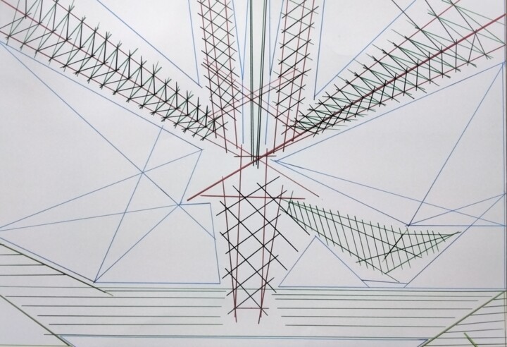 Рисунок под названием "Bridging Gaps" - Rubin Kriel, Подлинное произведение искусства, Маркер
