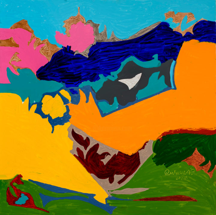 Malerei mit dem Titel "Big colors" von Rubint, Original-Kunstwerk, Öl