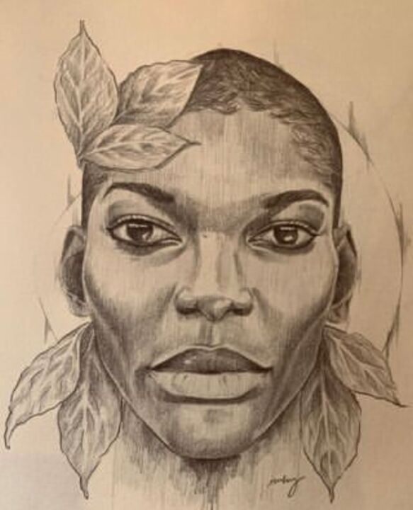 Drawing titled "Becoming" by Ruby Ogbiti, Original Art, Pencil