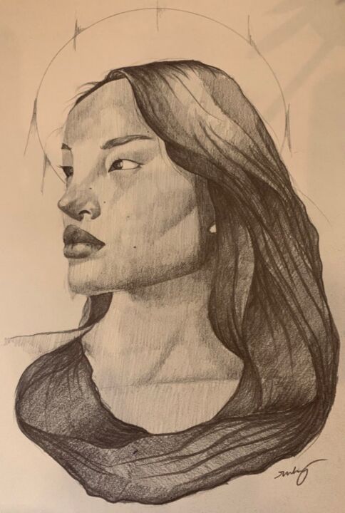 Drawing titled "Waterways" by Ruby Ogbiti, Original Art, Pencil