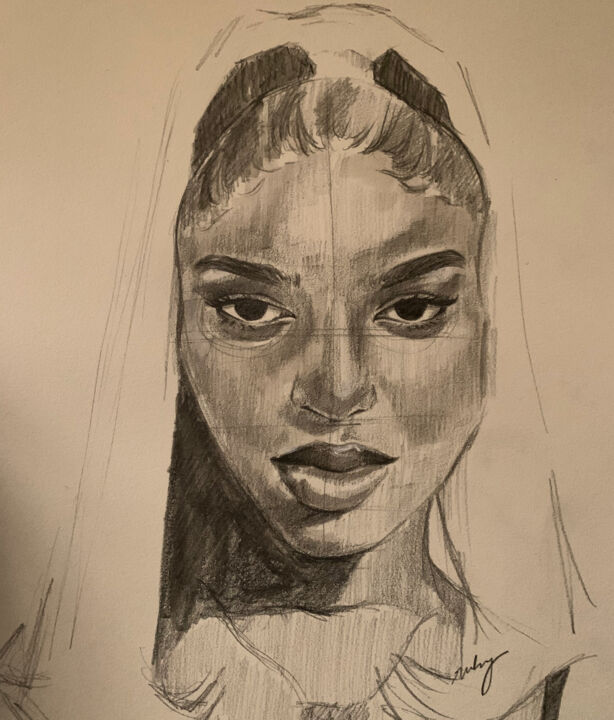 Drawing titled "RBF" by Ruby Ogbiti, Original Art, Pencil