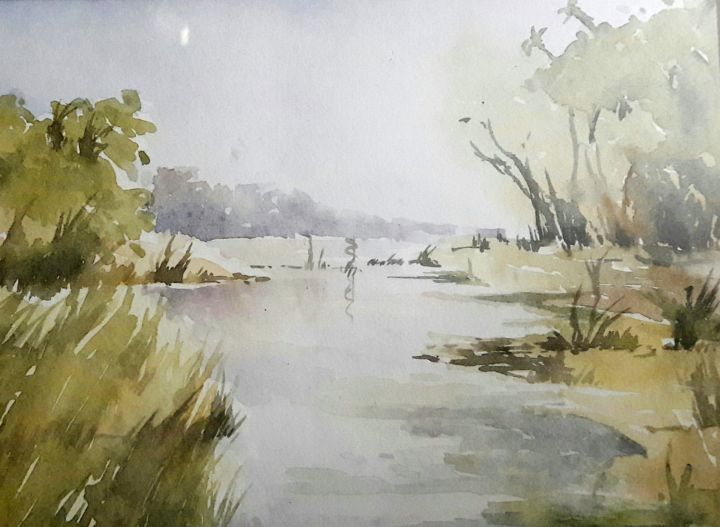 Painting titled "watercolour" by Ruchi Bawa, Original Artwork, Watercolor