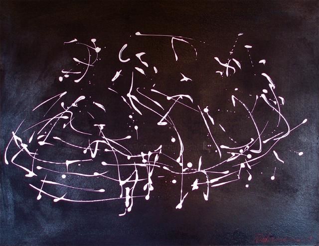 Malerei mit dem Titel "Partition de danseu…" von Marion Rudermann, Original-Kunstwerk