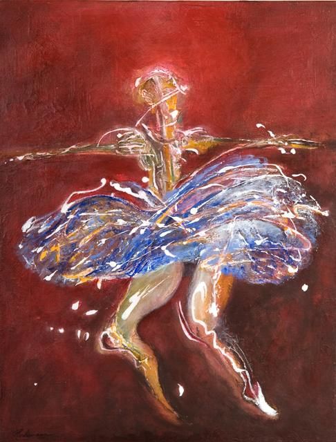 Painting titled "French Cancan" by Marion Rudermann, Original Artwork, Oil