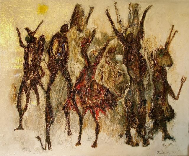 Painting titled "Africano Flamenco.…" by Marion Rudermann, Original Artwork, Oil