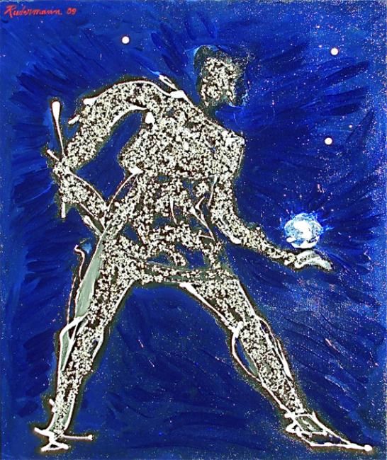 Painting titled "La danse d'Atlas" by Marion Rudermann, Original Artwork, Oil