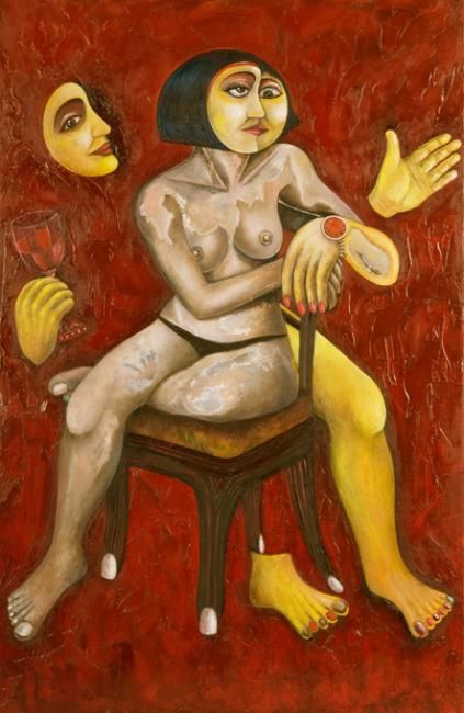 Картина под названием "Cabaret" - Marion Rudermann, Подлинное произведение искусства, Масло