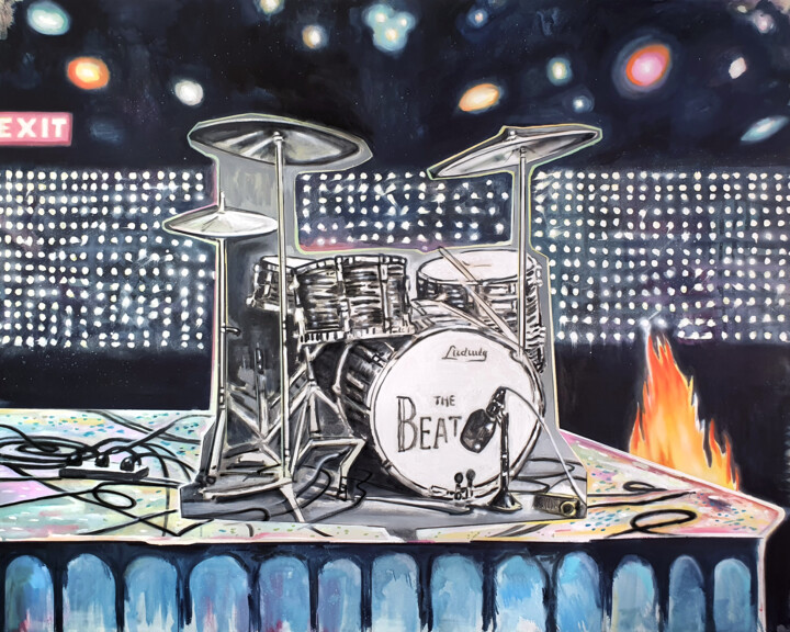 Painting titled "The Beat" by Rudi Cotroneo, Original Artwork, Oil