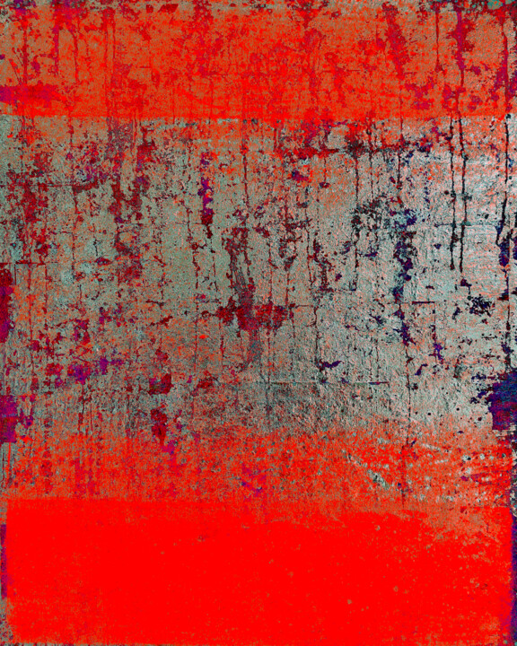 Arte digital titulada "RED Blattsilber -…" por Rudi Eckerle, Obra de arte original, Collages digitales