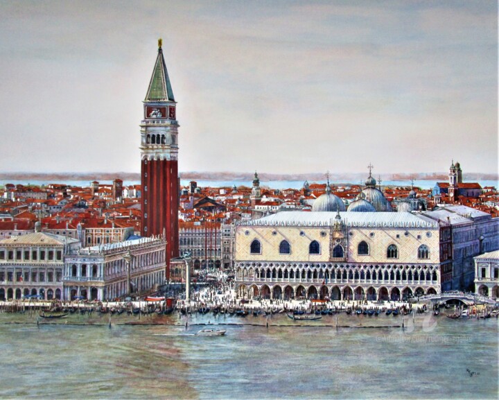 Malerei mit dem Titel "Venezia 19" von Rüdiger Eggers, Original-Kunstwerk, Aquarell