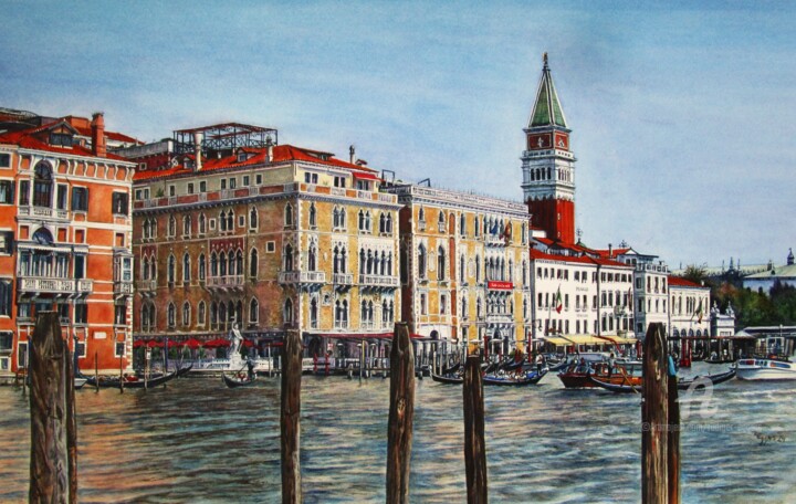 Painting titled "Venezia 25" by Rüdiger Eggers, Original Artwork, Watercolor