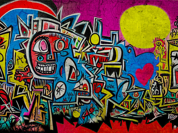 Arte digital titulada "Graffiti No.3 - pat…" por Rüdiger Geisler, Obra de arte original, Pintura Digital