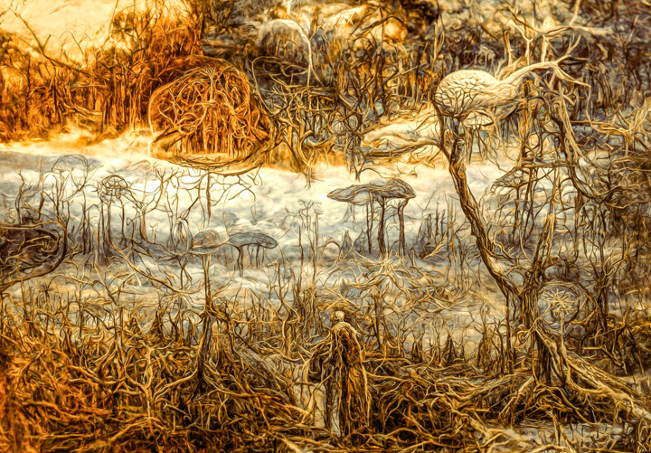Digital Arts titled "Sacred Forest - The…" by Rüdiger Geisler, Original Artwork, Digital Painting