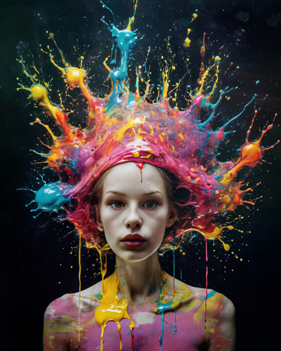 Arts numériques intitulée "up in colors 04" par Rüdiger Geisler, Œuvre d'art originale, Photo montage