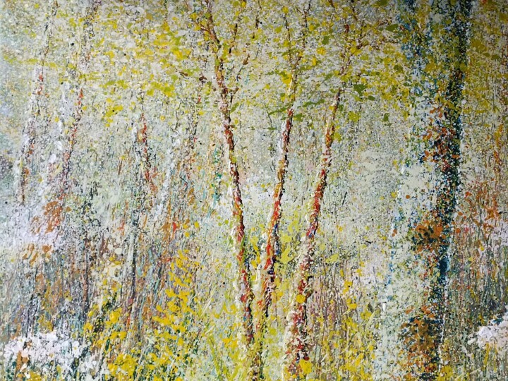 「Forêt printanière」というタイトルの絵画 Rudolf Ottoによって, オリジナルのアートワーク, アクリル