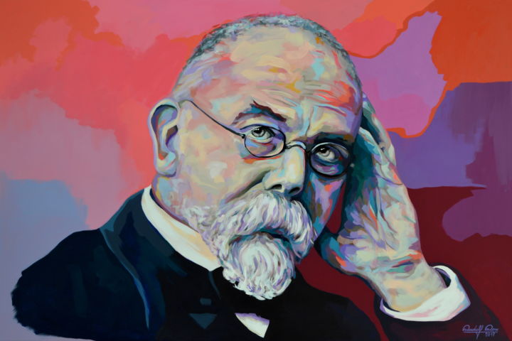 Painting titled "Robert Koch" by Rudolf Rox, Original Artwork, Acrylic