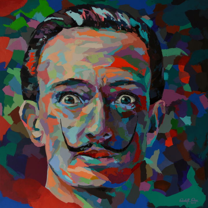 Malerei mit dem Titel "Salvador" von Rudolf Rox, Original-Kunstwerk, Acryl