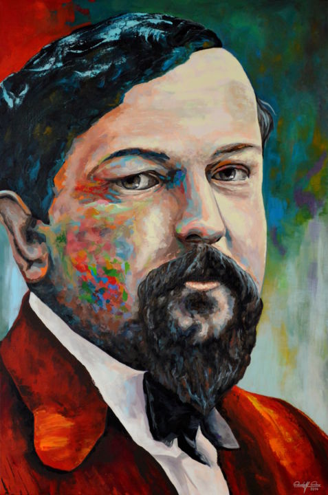 Ζωγραφική με τίτλο "C. Debussy" από Rudolf Rox, Αυθεντικά έργα τέχνης, Ακρυλικό