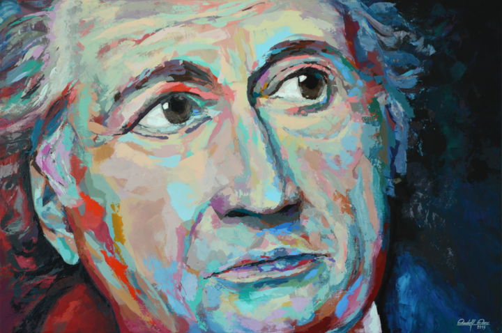 Painting titled "Goethe" by Rudolf Rox, Original Artwork, Acrylic