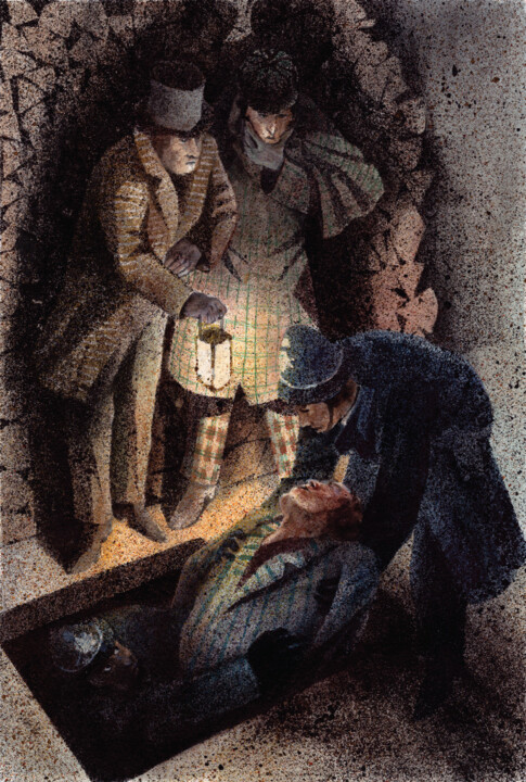 "Sherlock Holmes (Co…" başlıklı Resim Rudolf Suran tarafından, Orijinal sanat, Suluboya