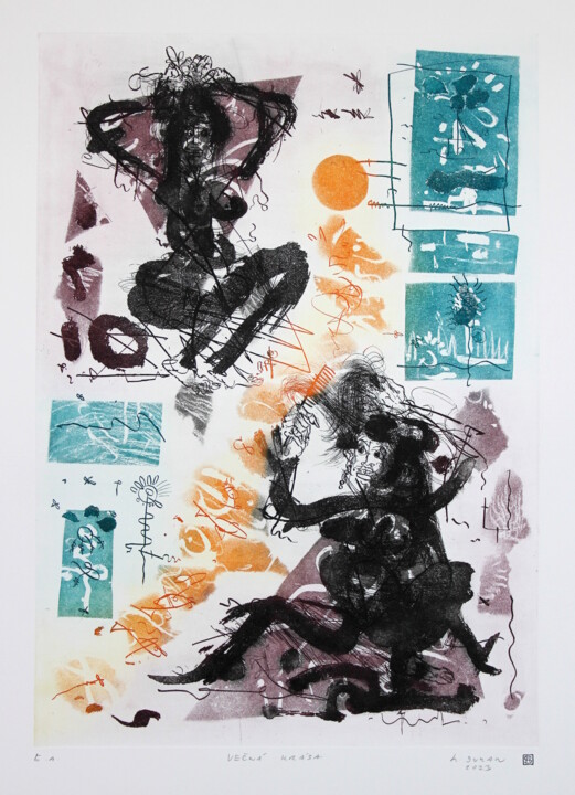 Prenten & gravures getiteld "Eternal beauty (cyc…" door Rudolf Suran, Origineel Kunstwerk, Ets