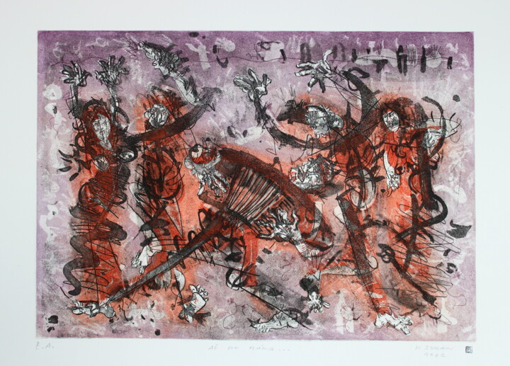 Отпечатки и Гравюры под названием "Till morning.(cycle…" - Rudolf Suran, Подлинное произведение искусства, Травление