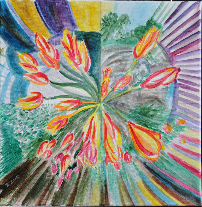 Painting titled "Tulips" by Rudolfino, Original Artwork