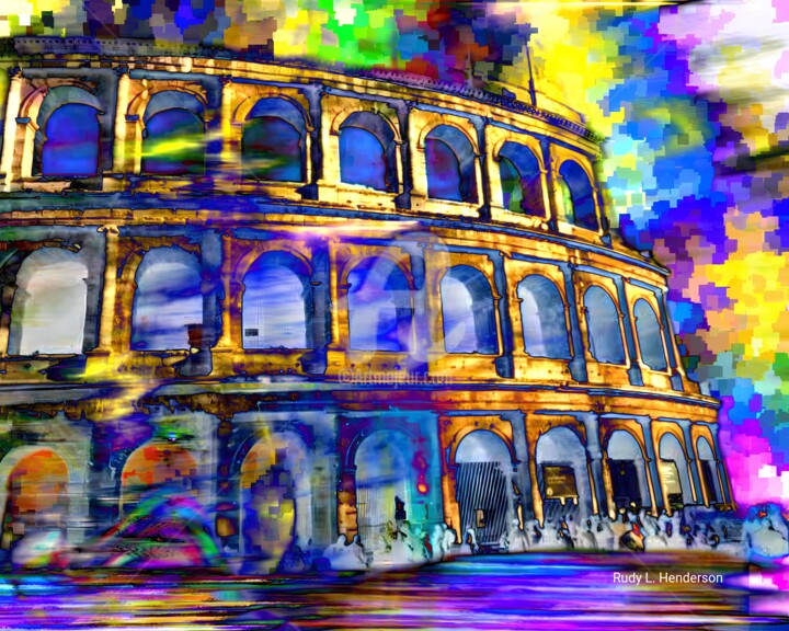 Arts numériques intitulée "Colosseo" par Rudy L. Henderson, Œuvre d'art originale, Collage numérique