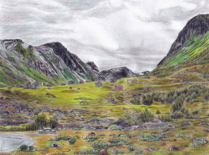 Drawing titled "strynefjell.jpg" by Rufus Van Der Zee, Original Artwork
