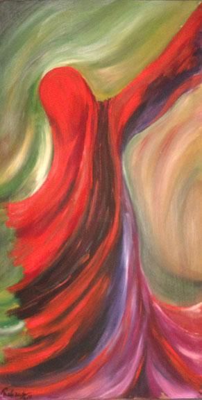 Painting titled "Dance in the Air" by Ruhaina Qureshi, Original Artwork