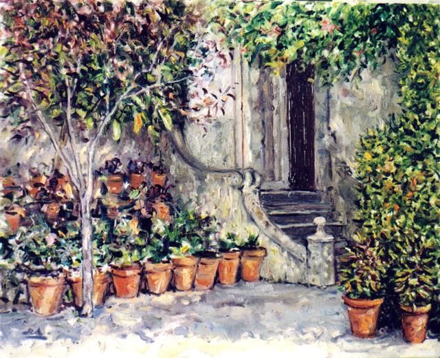 Malerei mit dem Titel "Jardim do Palácio -…" von Rui Albuquerque, Original-Kunstwerk, Öl