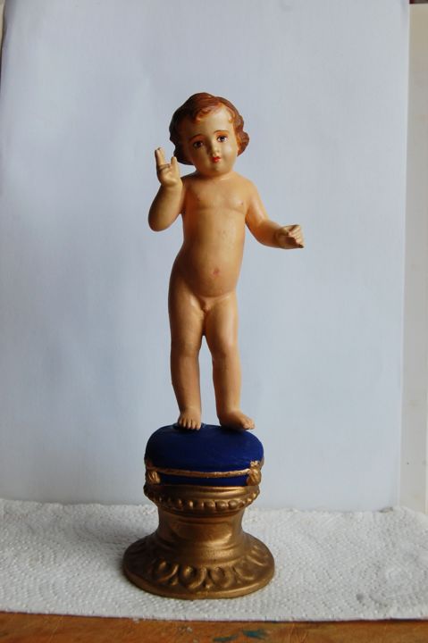 Escultura intitulada "Menino Jesus após c…" por Rui Albuquerque, Obras de arte originais,