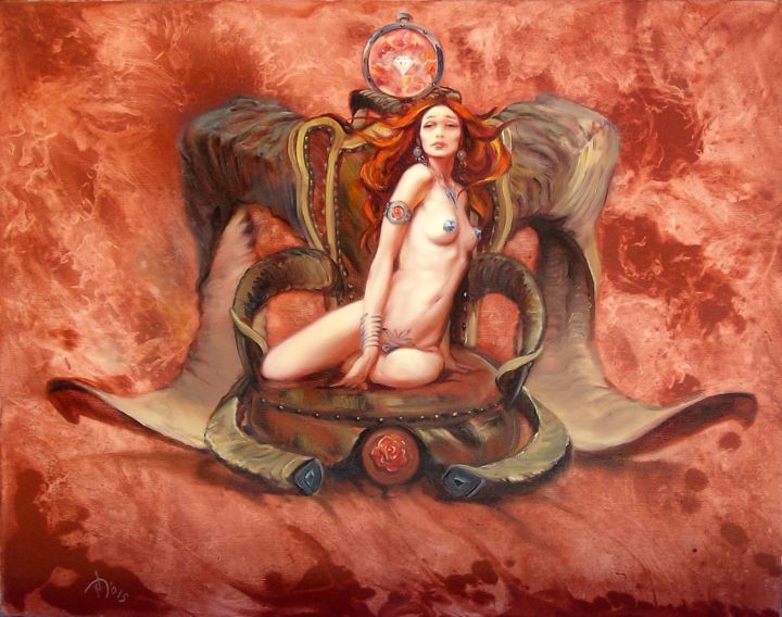 Painting titled "Aries" by Rumen Dimitrov, Original Artwork, Oil