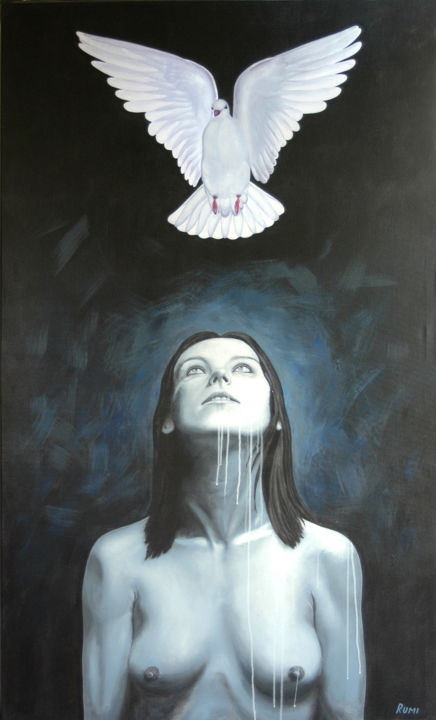Painting titled ""Epiphany". Huge fi…" by Rumen Spasov, Original Artwork, Acrylic