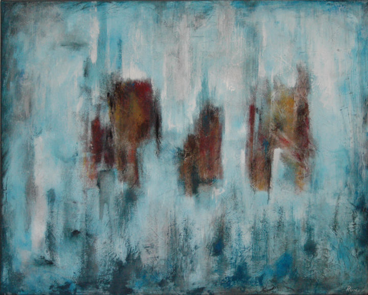 Painting titled ""Past and Present".…" by Rumen Spasov, Original Art, Acrylic
