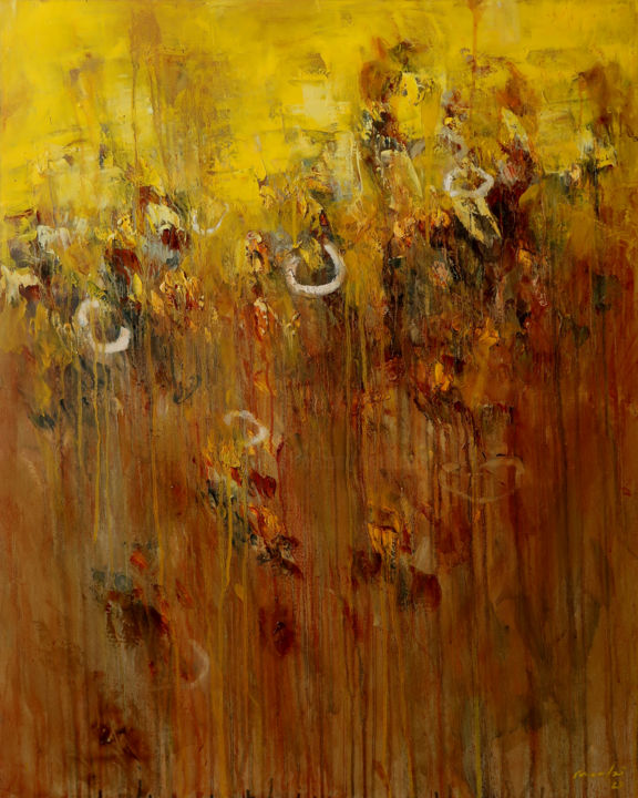 Pintura intitulada "when the sun drips…" por Rupert Cefai, Obras de arte originais, Óleo