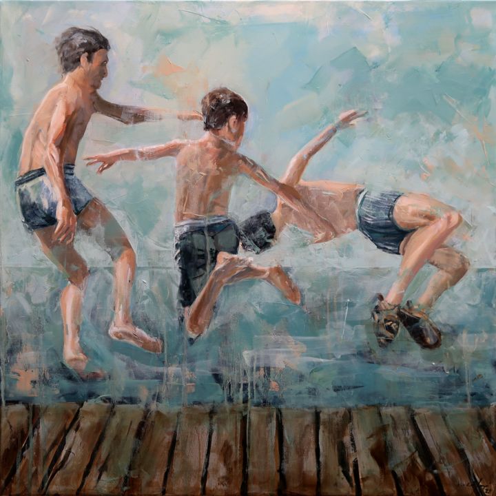 Peinture intitulée "ċama ċama 21.094" par Rupert Cefai, Œuvre d'art originale, Huile Monté sur Châssis en bois