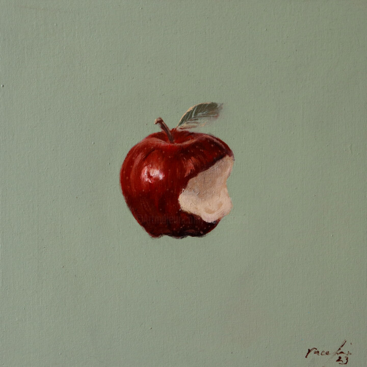 Painting titled "the snack - an after" by Rupert Cefai, Original Artwork, Oil Mounted on Cardboard