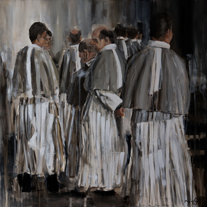 Painting titled "fratelli 24.043" by Rupert Cefai, Original Artwork, Acrylic Mounted on artwork_cat.