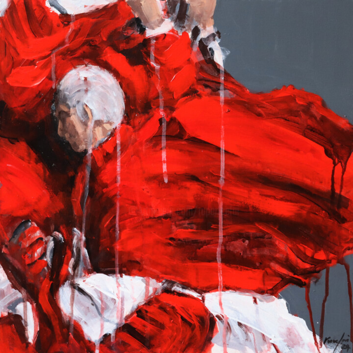 Картина под названием "il-kardinali IV" - Rupert Cefai, Подлинное произведение искусства, Акрил Установлен на Деревянная пан…