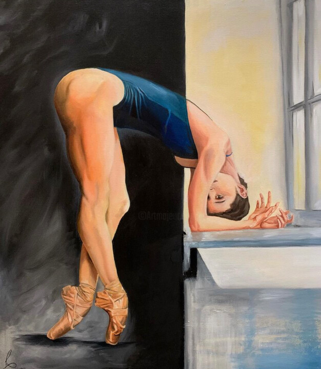Painting titled "Балерина" by Ruslan Arefev, Original Artwork, Oil